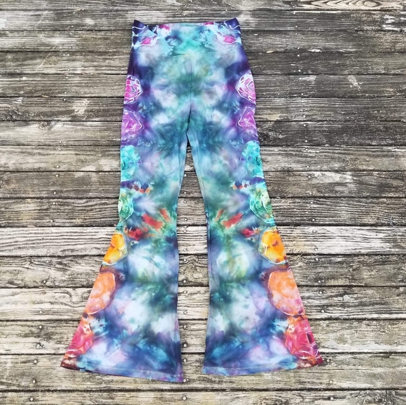 Tie dye chakras foldover yoga pants - Picture 3 of 3